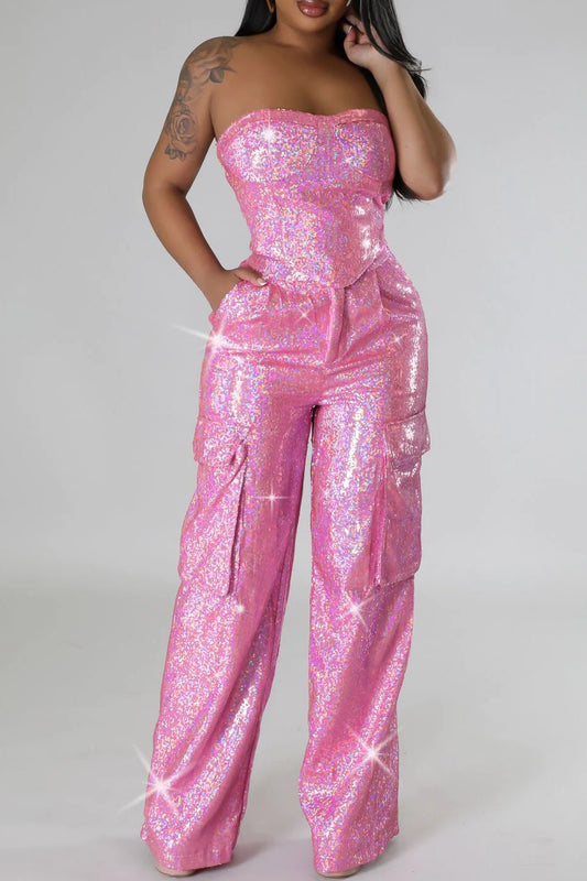 Matching Pink Sequin Set